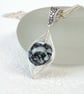 Black shell necklace, wire wrapped necklace - Image 1
