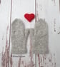 Knitted alpaca women mittens Winter luxury mittens Valentine's gift for women  - Image 1