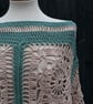 Sea Green & Mushroom Crochet Poncho - Design A542 - Image 4