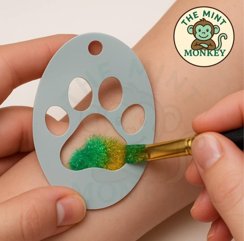 Paw print Face Paint Stencil - Kids Party - Reusable Stencil - cake decorating