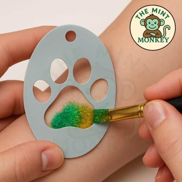 Paw print Face Paint Stencil - Kids Party - Reusable Stencil - cake decorating