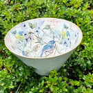 Blossom Oriental Bird Glass Bowl