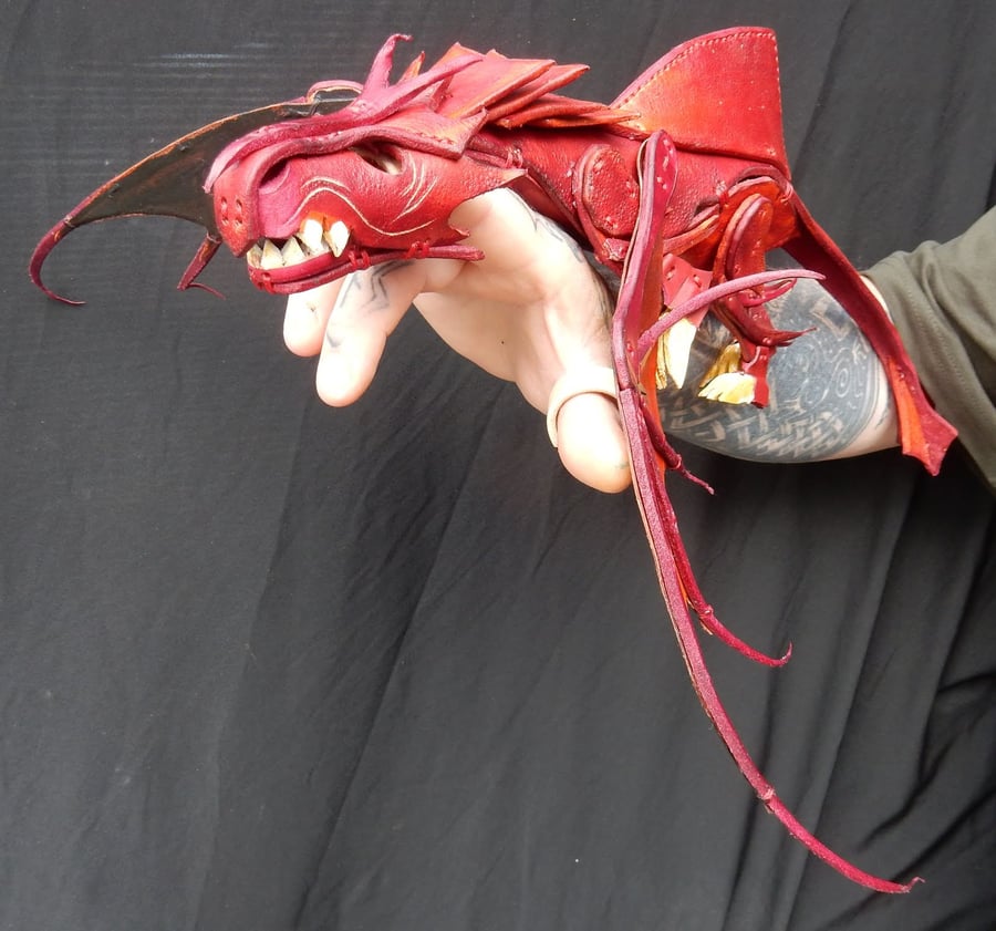 Dragon Hand Puppet.  Draig the Welsh Dragon
