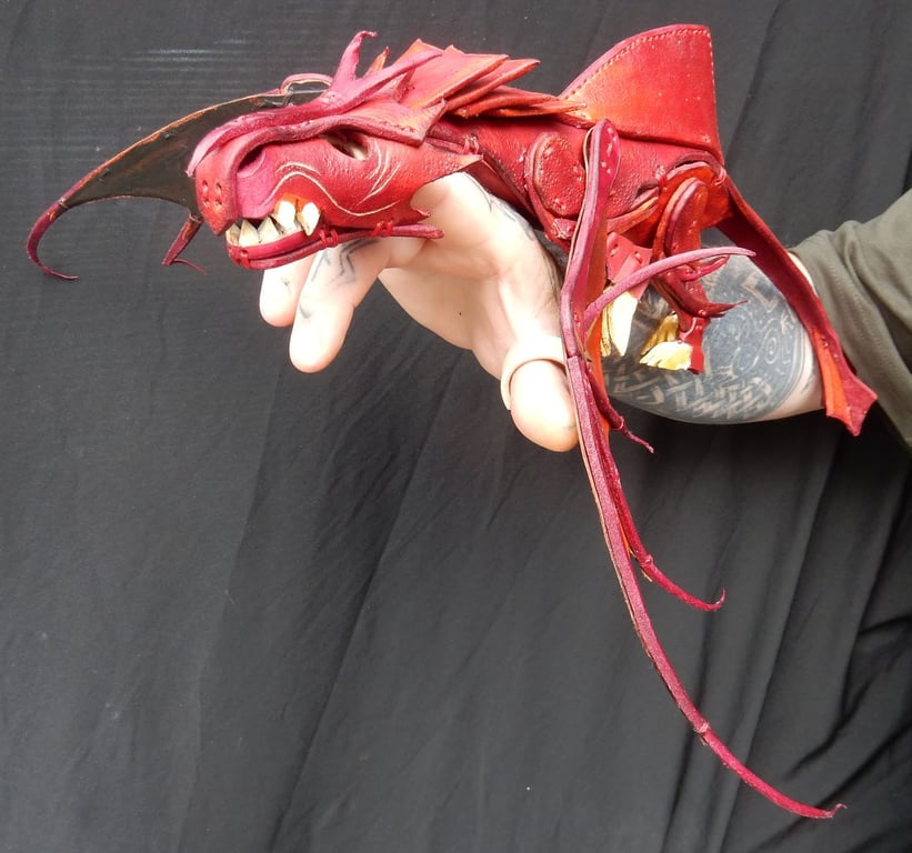 Dragon Hand Puppet.  Draig the Welsh Dragon