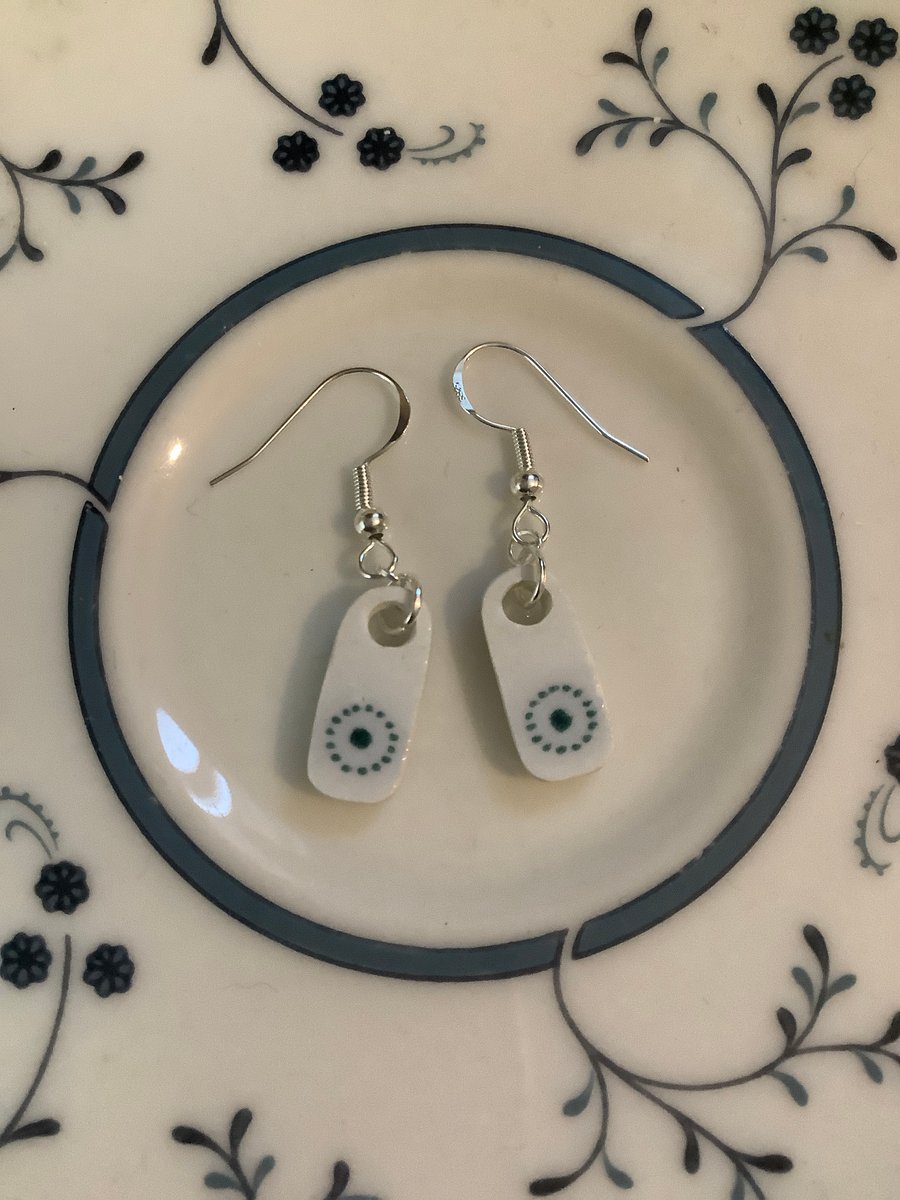 Handmade Ceramic Earrings One of a Kind Sterling Silver Eco Friendly Gifts
