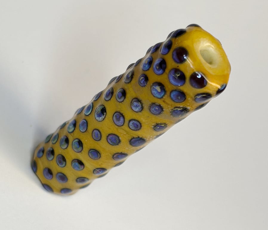 Handmade multicoloured lamp work glass focal bead