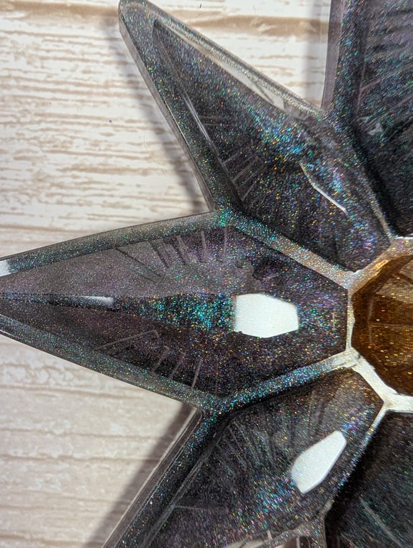 Handmade Star Ornament – Teal Holo