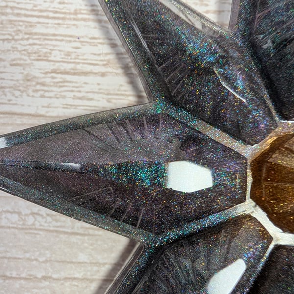 Handmade Star Ornament – Teal Holo