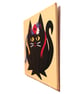Black Cat in Flower Crown Large Fridge Magnet - original acrylic magnetic art - Image 4