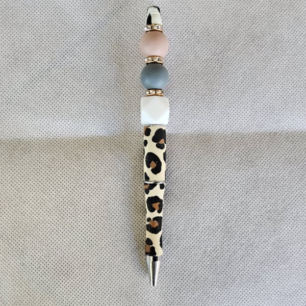 "Quiet Balance" Animal Print Focal Bead Pen - Mental Health Awareness