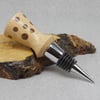Hand Turned Wooden Bottle Stopper. Beech with Walnut dots.
