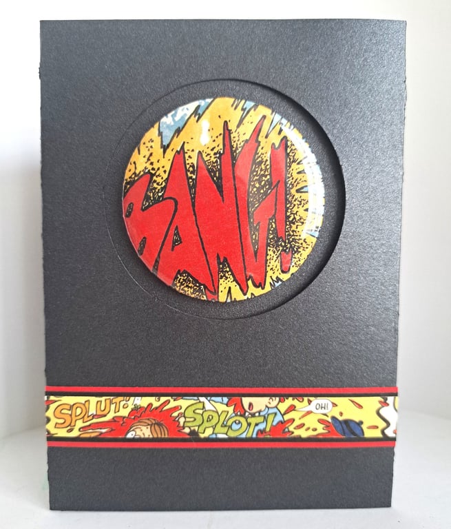 Beano "Bang!" Badge, made from Original 2003 Comic, Upcycled Comic book gift
