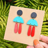 Colouful, geometric statement earrings (The Meldon earrings) 