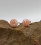 Sterling Silver Stud Earrings with 6mm Rhodochrosite Striped Gemstones. - Image 7