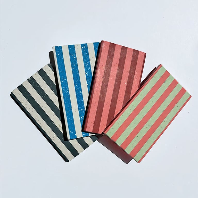 Rectangular Jesmonite Tray, Striped Trinket Dish, Jewellery Modern Holder