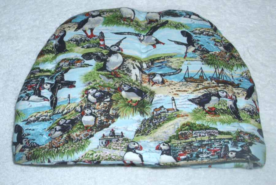 Puffins tea cosy