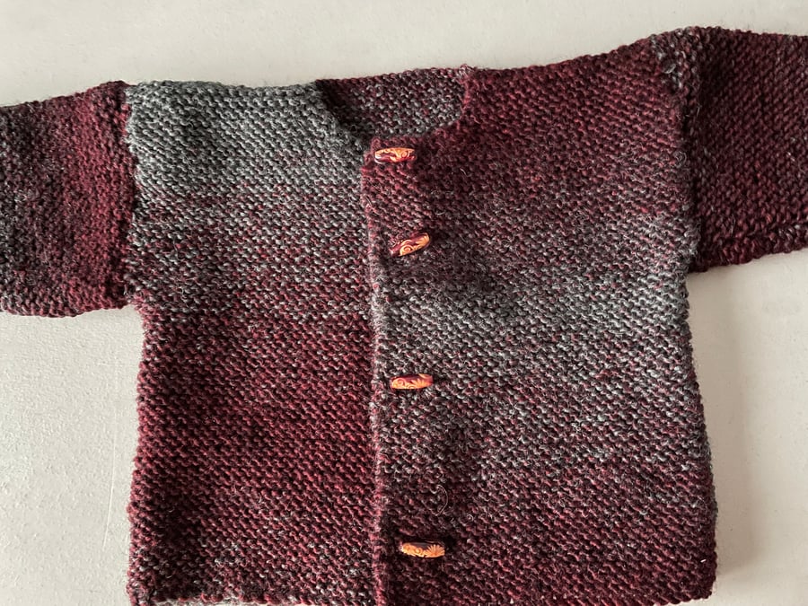 Handknitted chunky unisex cardigan with toggle buttons