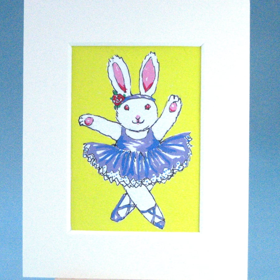 Dancing Rabbit ACEO Painting