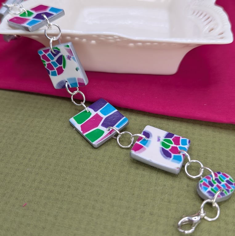 Jewel mosaic look bracelet.