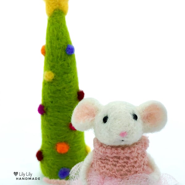 Ballerina Mouse, Isabella, needle felted by Lily Lily Handmade