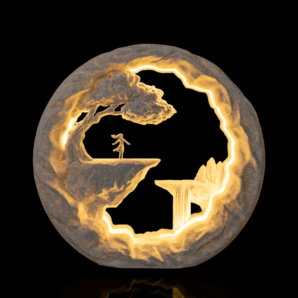 The Dreamer Table Lamp– 3D Printed Fantasy Landscape Light Ambient Bedroom Décor