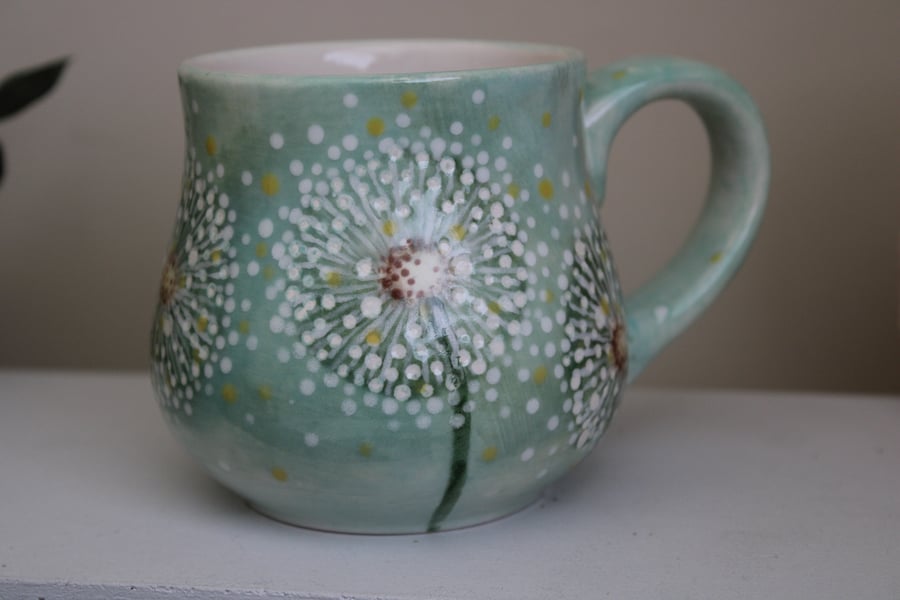 Dandelion ceramic mug