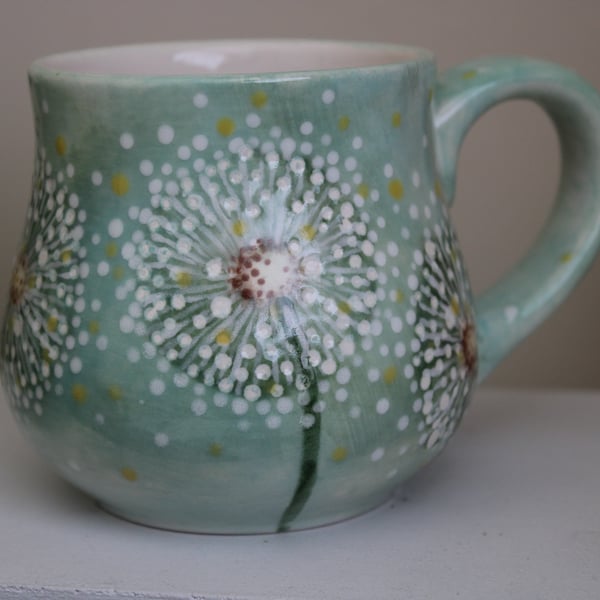 Dandelion ceramic mug
