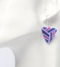 Tri Colour Flat Triangle Beaded Earrings in Purple and Blue - Image 4
