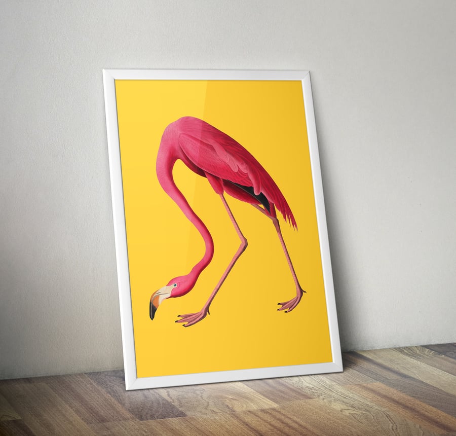 Vintage Flamingo Print, Flamingo Art, Flamingo Art, Flamingo Poster