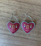 Folk heart recycled tin and silver earrings (large) - Image 4