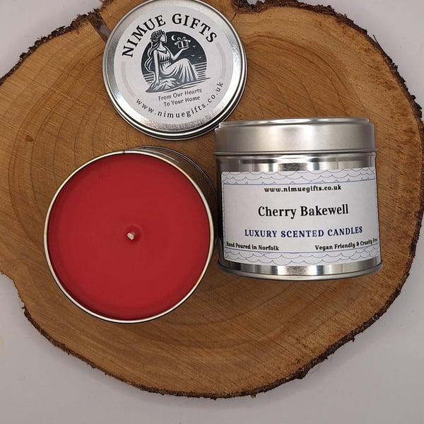 Cherry Bakewell Scented Candle In A Tin