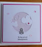 Grandparents Card - Rabbit With Clouds - Pink - Image 7