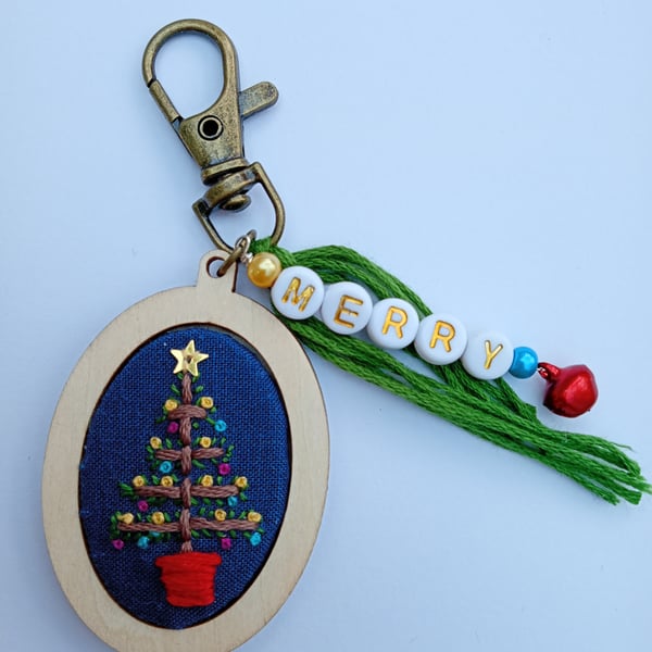 Christmas Tree Keyring or Bag Charm
