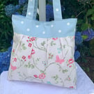 Tote Bag, Pleated Tote Bag, Linen, Hand Bag, Day Bag, Floral