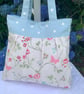 Tote Bag, Pleated Tote Bag, Linen, Hand Bag, Day Bag, Floral