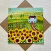 Sunflower Garden, blank greetings card