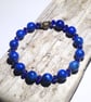 Blue Turquoise Gemstone and Crystal Bead Bracelet.- UK Free Post - Image 1