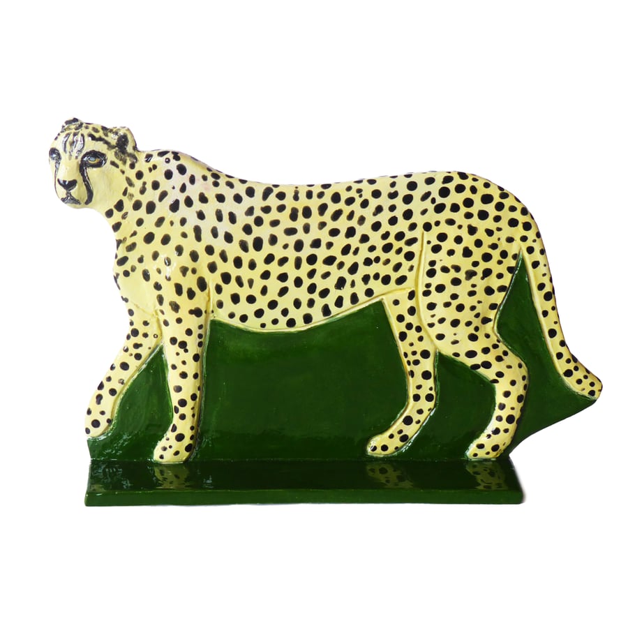 Cheetah Ceramic Ornament - Handmade