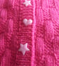 Hand knitted pink baby girls cardigan - Image 6