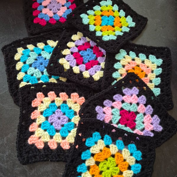 Handmade Crochet Granny Square (set of 28)