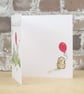 New Baby Card Animal Pink Balloon - Image 2