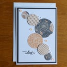 Large Mother's Day Card - Peach & Grey Circles