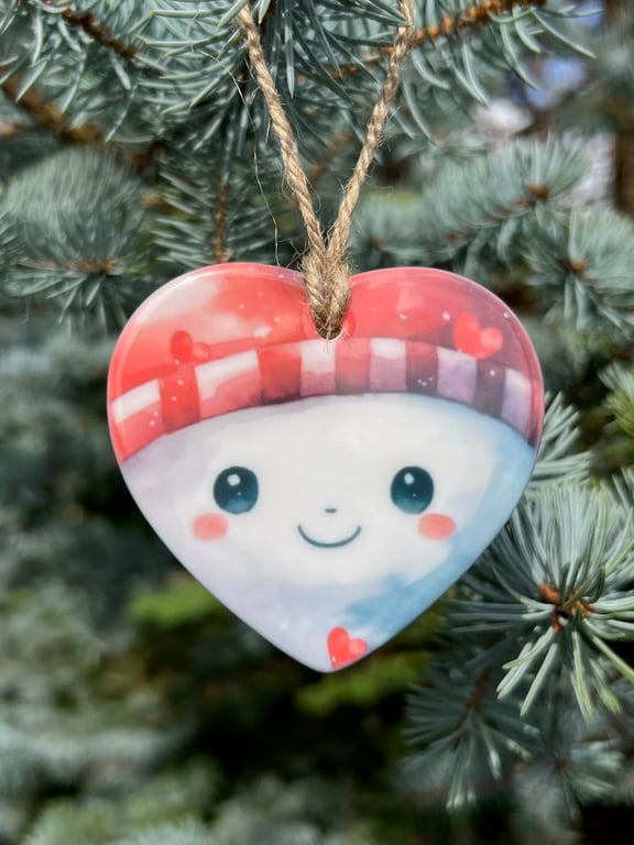 Christmas Tree Decoration – Handmade Double Sided Ornament Cute Festive Gift
