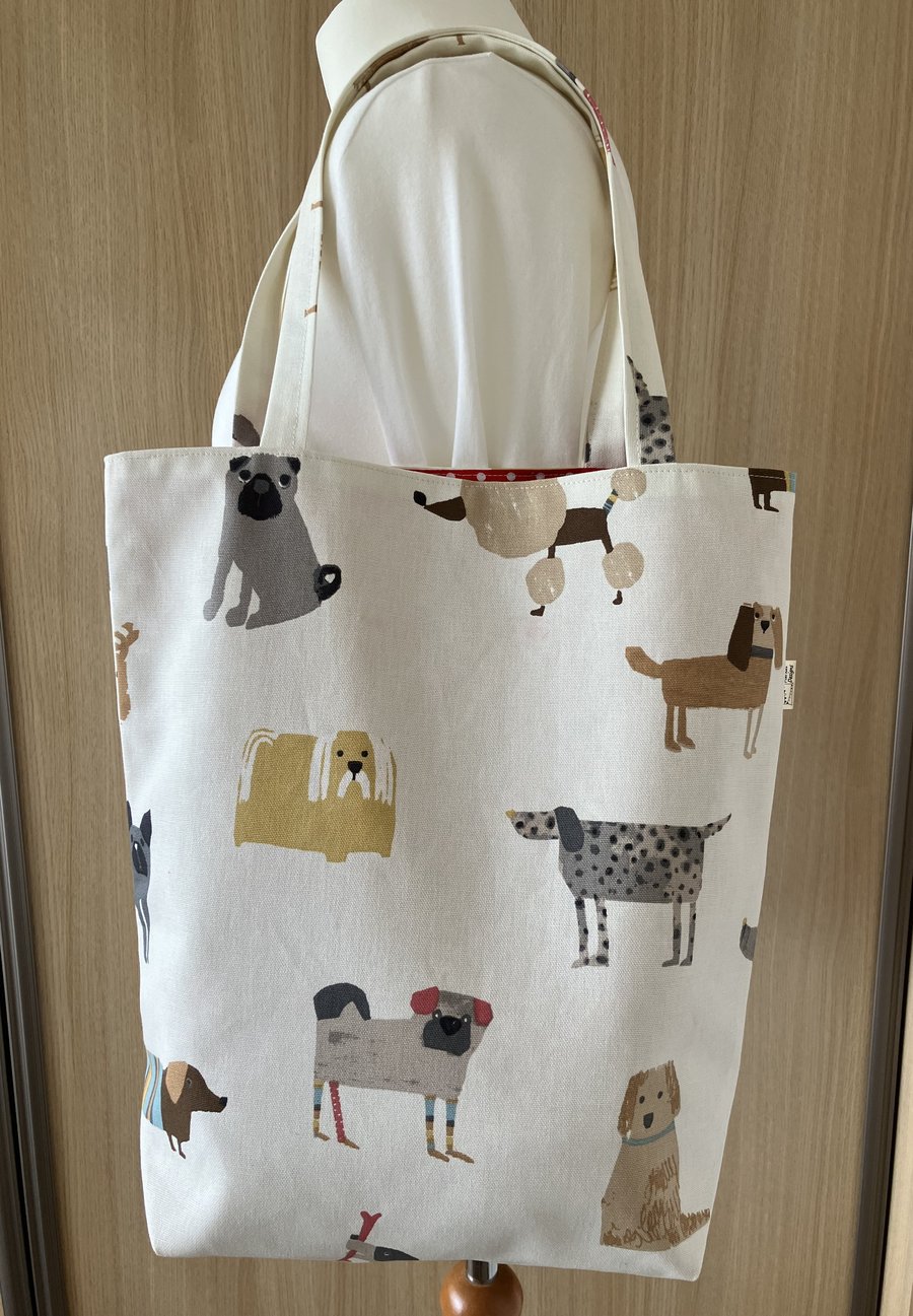 Doggy print tote bag