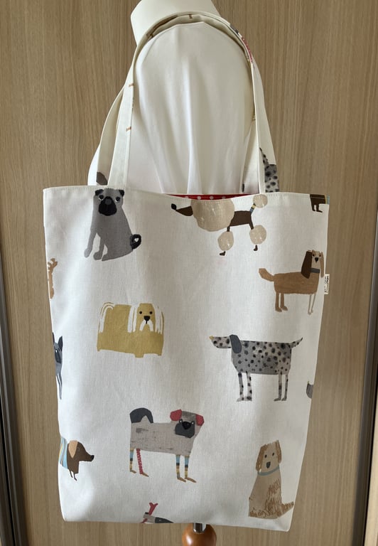Doggy print tote bag