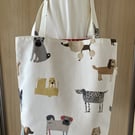 Doggy print tote bag