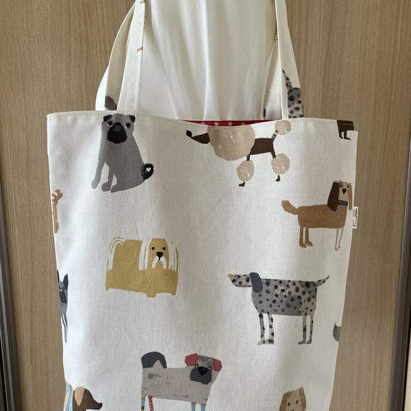 Doggy print tote bag