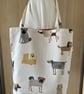 Doggy print tote bag