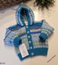 Baby  Hand Knitted Textured Hoodie Jacket 3 - 9  months size