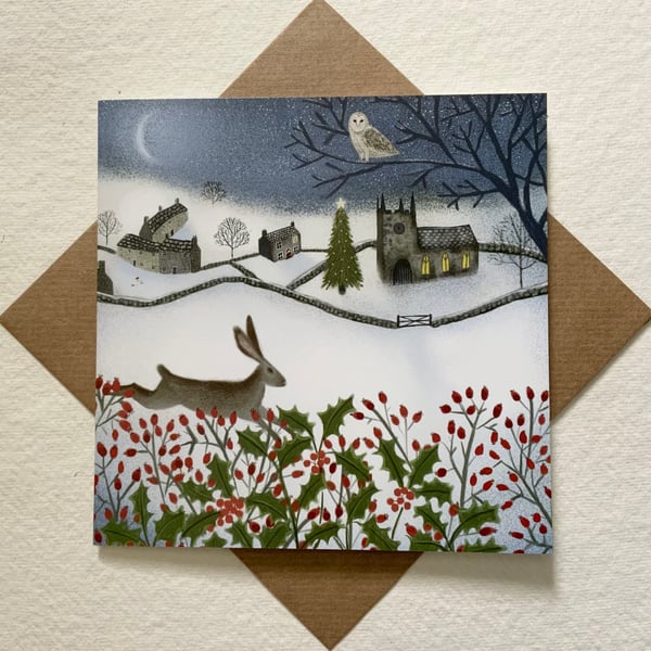 A Peaceful Night, blank greetings card